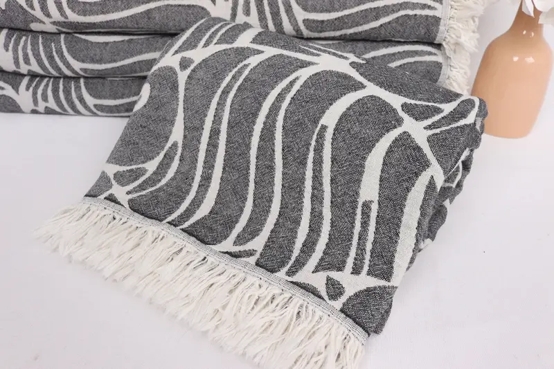Bridal Shower Gift, 70x60 Cotton Fish Design Towel, Mother Of The Groom Gift, Bedspread, Beach Theme Wedding Gift, Monogram Blanket - 4