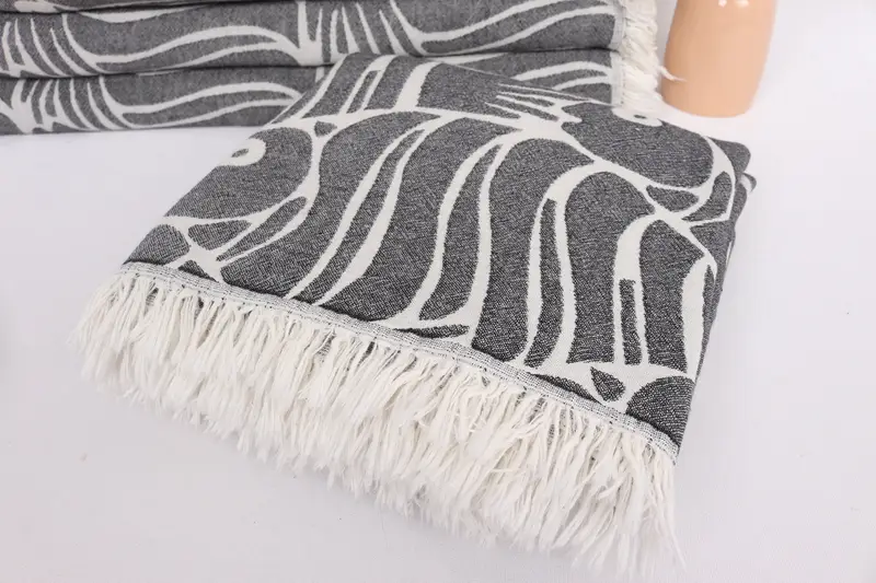 Bridal Shower Gift, 70x60 Cotton Fish Design Towel, Mother Of The Groom Gift, Bedspread, Beach Theme Wedding Gift, Monogram Blanket - 5