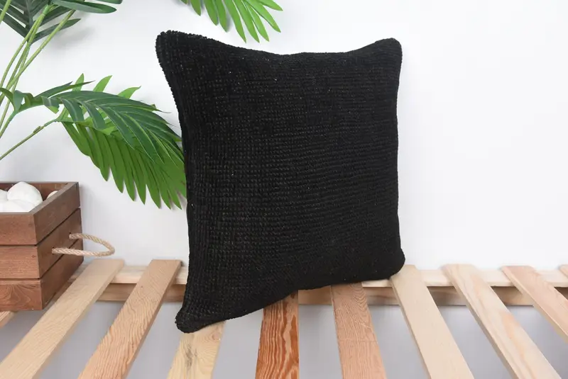 Handmade Kilim Cushion, Pillow Cover, Retro Throw Pillow Sham, 14x14 Brown Cushion Case, Throw Kilim Pillow, Ethnical Kilim Rug Pillow - 4