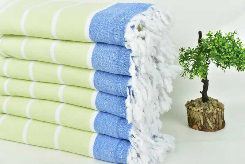 Beach towel, Lightweight towel, Cotton towel, 68x40 Cotton Striped Terry Towel, Yoga Towel, Spa Towel, Organic Cotton Towel, Gift For Best Friend - 3