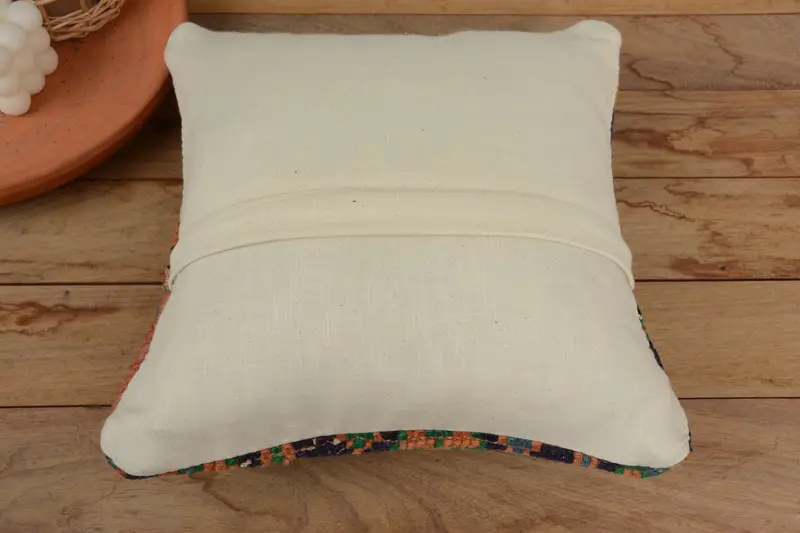 Handmade Kilim Cushion, Lounge Throw Pillow Case, Pillow Cover, Vintage Pillow, 12x12 Orange Pillow, Pillow for Sofa - 6