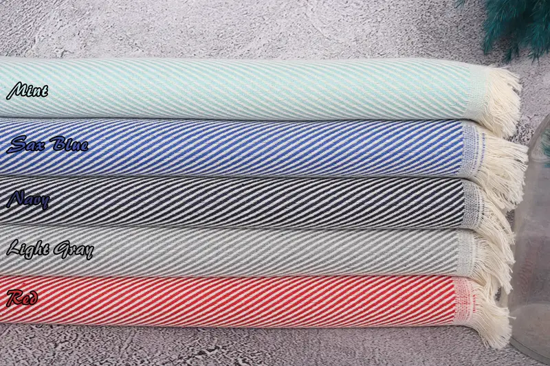 Striped Organic Cotton Towel, Beige, Bath Towel, 36x71 Inches