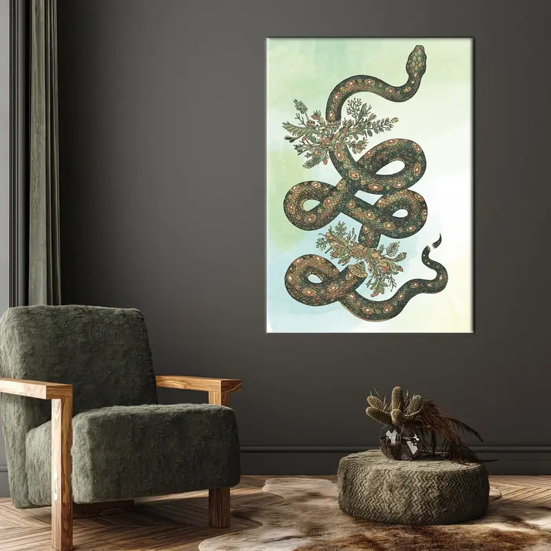 Snake Wall Art, Animal Print, Wall Decor Canvas, Large Wall Art, Home Decor Art, Zoo Decor, Living Room Wall Art, Snake Print, Snake Poster - 2