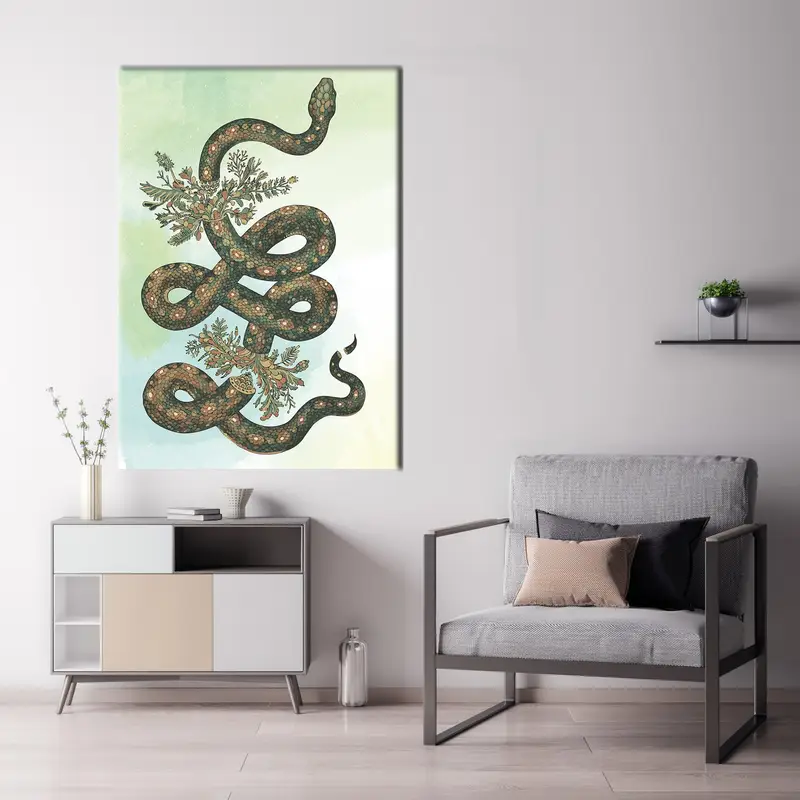 Snake Wall Art, Animal Print, Wall Decor Canvas, Large Wall Art, Home Decor Art, Zoo Decor, Living Room Wall Art, Snake Print, Snake Poster - 4