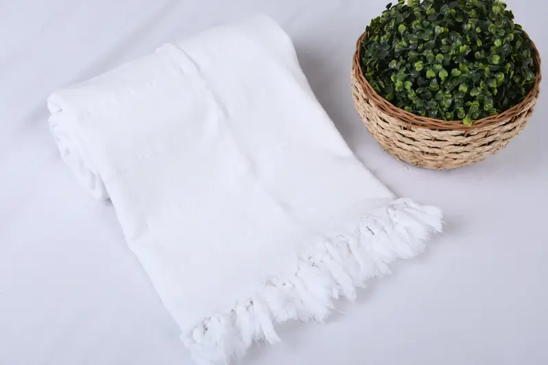 92x70 Cotton Stonewashed Towel, Organic Throw, Woven Throw Blanket, Tablecloth, Decorative Blanket, Gift For The Home, Custom Shower Curtain - 3