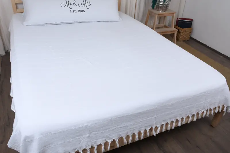92x70 Cotton Stonewashed Towel, Organic Throw, Woven Throw Blanket, Tablecloth, Decorative Blanket, Gift For The Home, Custom Shower Curtain - 7