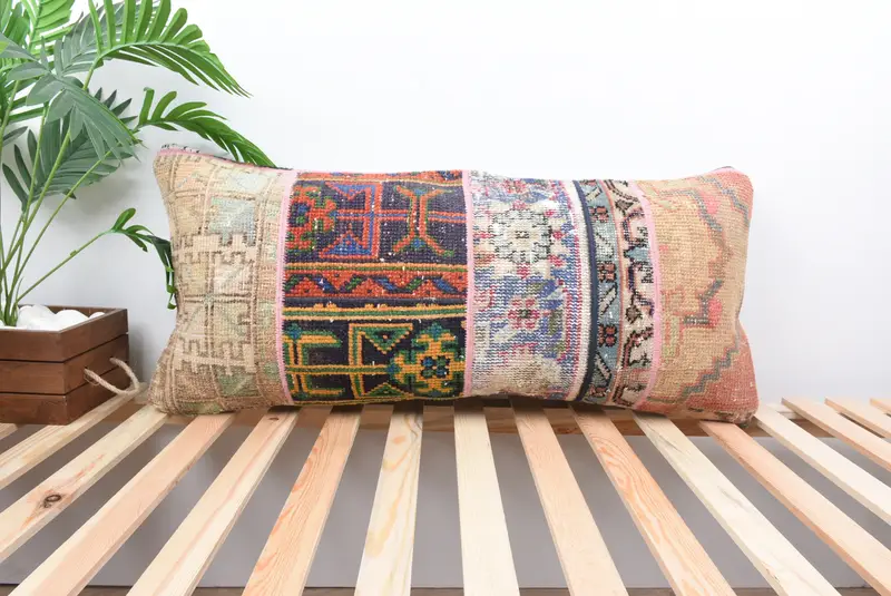 Car Pillow, 16x36 Orange Cushion, Vintage Kilim Pillow, Interior Designer Pillow, Toss Pillow Sham, Nomadic Cushion Cover, Cushion Case, Boho Pillow - 1