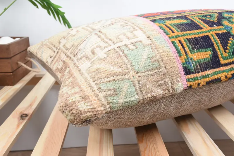 Car Pillow, 16x36 Orange Cushion, Vintage Kilim Pillow, Interior Designer Pillow, Toss Pillow Sham, Nomadic Cushion Cover, Cushion Case, Boho Pillow - 6