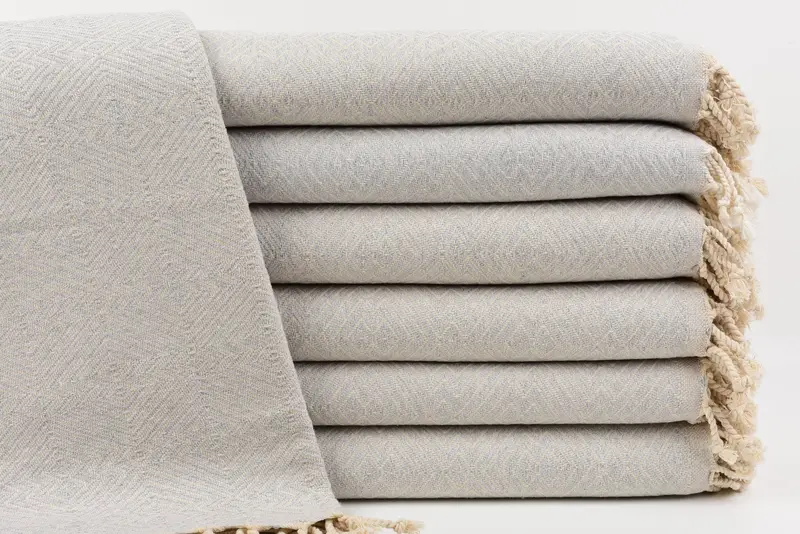 Bachelorette Personalized Light Gray Diamond Towel, Organic Cotton, 75x40 Inches