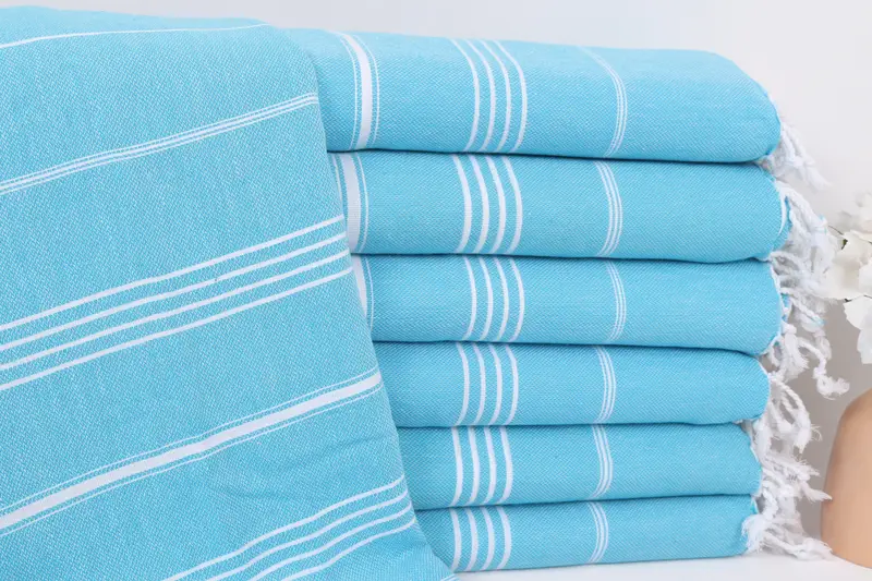 Custom Wedding Gifts, Wedding Favors, Turkish Cotton Throw Blanket, 88x60 Cotton Striped Towel, Shower Curtain, Bridesmaid Favors, Custom Blanket - 1