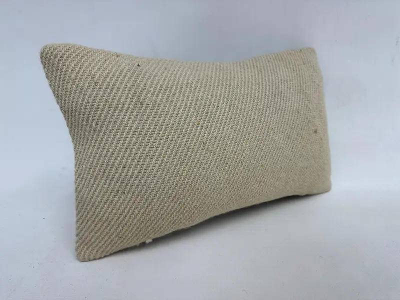 Vintage Pillow, Pillow for Sofa, Cushion Case, Turkish Kilim Pillow, 12x20 Beige Cushion, Turkish Bench Pillow Cover, Authentic Pillow - 3