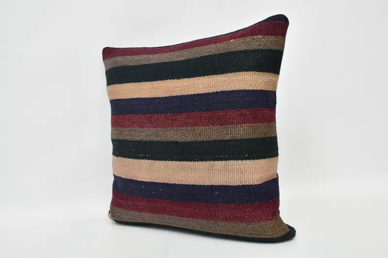 Cushion Case, Bohemian Cushion Pillow, Home Decor Pillow, Turkish Kilim Pillow, 20x20 Blue Pillow Sham, Outdoor Throw Cushion Cover, Antique Pillows - 4