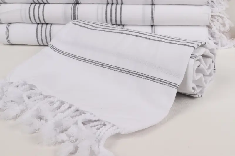 Sand-resistant towel, Monogrammed Beach Towel, 70x40 Cotton Striped Towel, Bachelor Gifts, Fringed Turkish towel for poolside, Bachelor Gift - 4