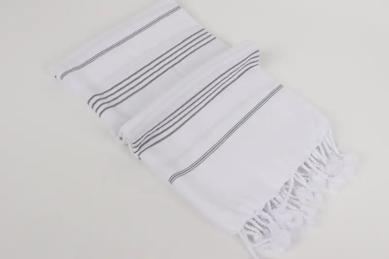 Sand-resistant towel, Monogrammed Beach Towel, 70x40 Cotton Striped Towel, Bachelor Gifts, Fringed Turkish towel for poolside, Bachelor Gift - 6