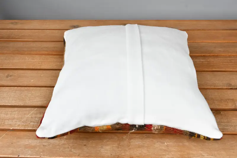 12x12 Red Pillow Case, Cushion, Vintage Pillow, Neutral Pillow Cover, Kilim Pillow Cover, Boho Pillow Sham Cover, Cotton Cushion Case - 5