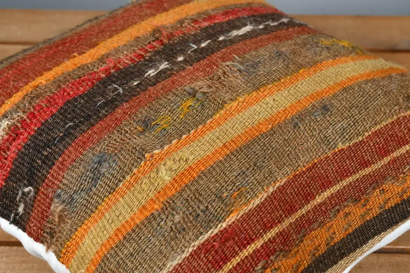 12x12 Red Pillow Case, Cushion, Vintage Pillow, Neutral Pillow Cover, Kilim Pillow Cover, Boho Pillow Sham Cover, Cotton Cushion Case - 3