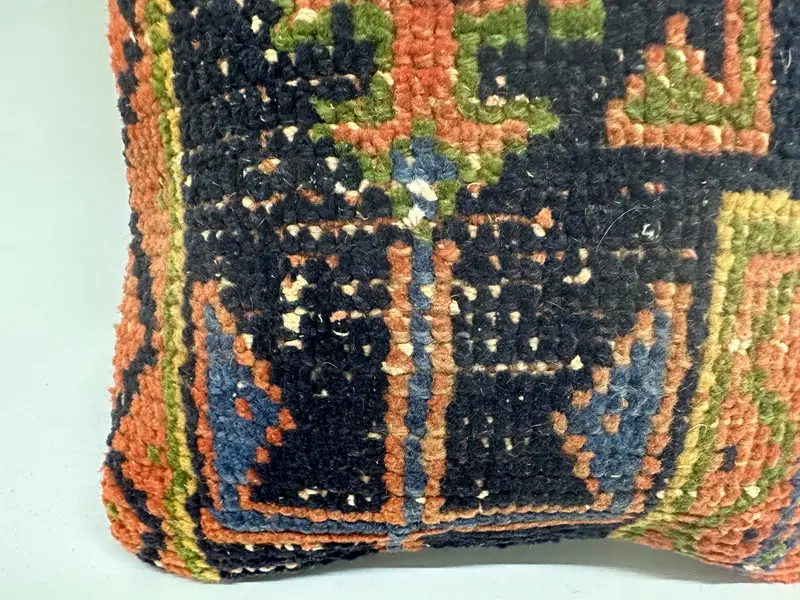 Vintage Kilim Throw Pillow, Pillow Cover, 12x12 Blue Pillow Sham, Luxury Pillow, Vintage Pillow, Kilim Cushion Sham, Aesthetic Cushion - 2