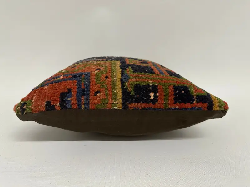Vintage Kilim Throw Pillow, Pillow Cover, 12x12 Blue Pillow Sham, Luxury Pillow, Vintage Pillow, Kilim Cushion Sham, Aesthetic Cushion - 5