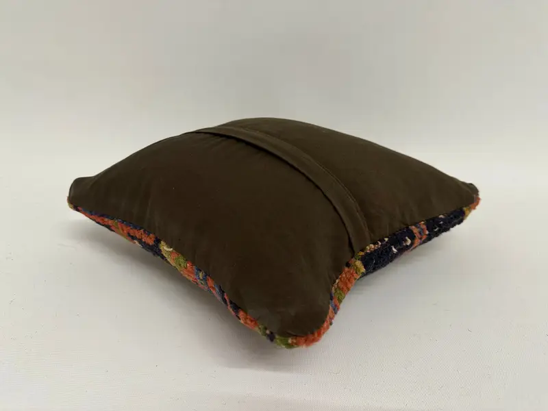 Vintage Kilim Throw Pillow, Pillow Cover, 12x12 Blue Pillow Sham, Luxury Pillow, Vintage Pillow, Kilim Cushion Sham, Aesthetic Cushion - 7