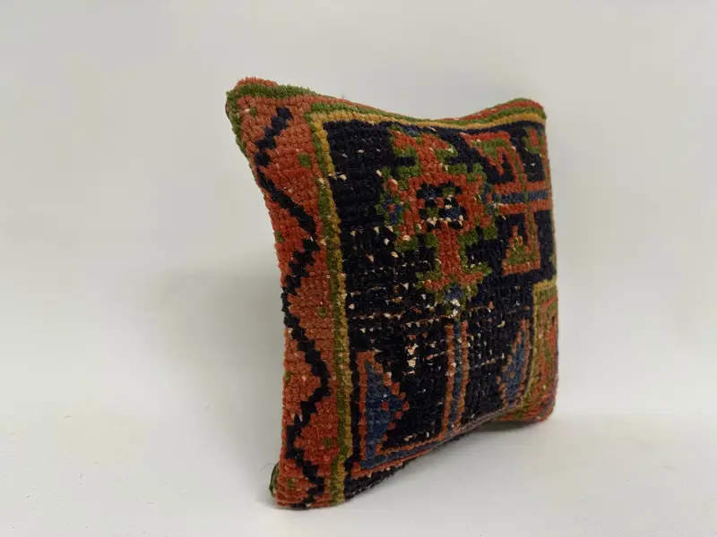 Vintage Kilim Throw Pillow, Pillow Cover, 12x12 Blue Pillow Sham, Luxury Pillow, Vintage Pillow, Kilim Cushion Sham, Aesthetic Cushion - 3