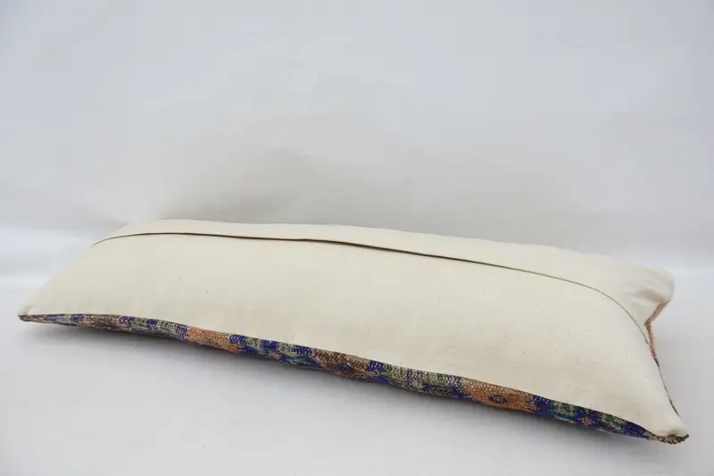 16x48 Blue Pillow Sham, Vintage Kilim Pillow, Cushion Case, Interior Designer Pillow, Boho Pillow Sham Cover, Meditation Cushion Cover - 6