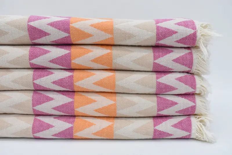 Gift For Coworker, Monogrammed Beach Towel, Personalized Wedding Gift, Quick-dry towel, 70x40 Cotton Zigzag Design Towel, Kids Beach Towel