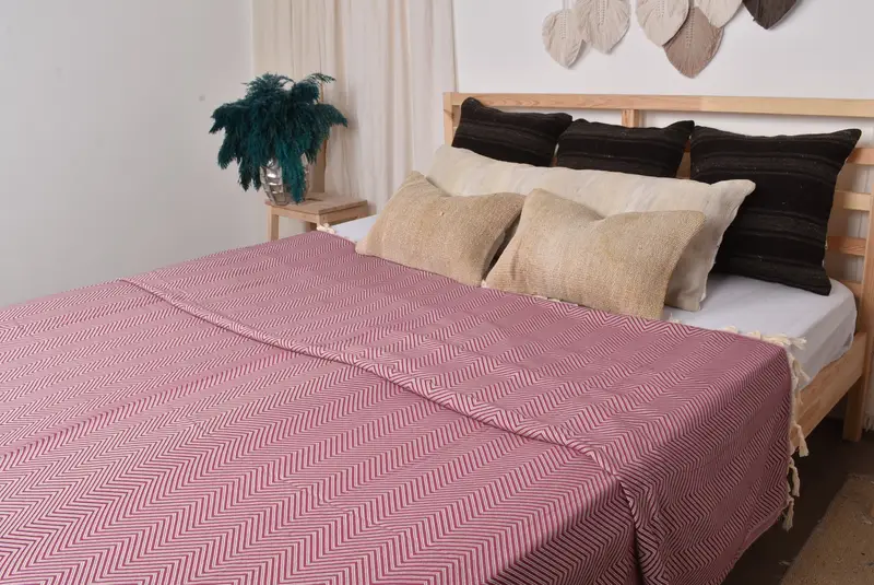 Gift For The Home Decor, Decorative Bedspread, Bridesmaid Gifts, 92x80 Cotton Striped Towel, Bohemian Bedspread, Turkish Blanket, Custom Blanket - 8