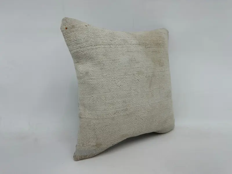 Office Chair Pillow Sham, 16x16 White Cushion Cover, Colorful Cushion Case, Cushion, Kilim Pillow, Vintage Kilim Pillow, Throw Kilim Pillow - 3