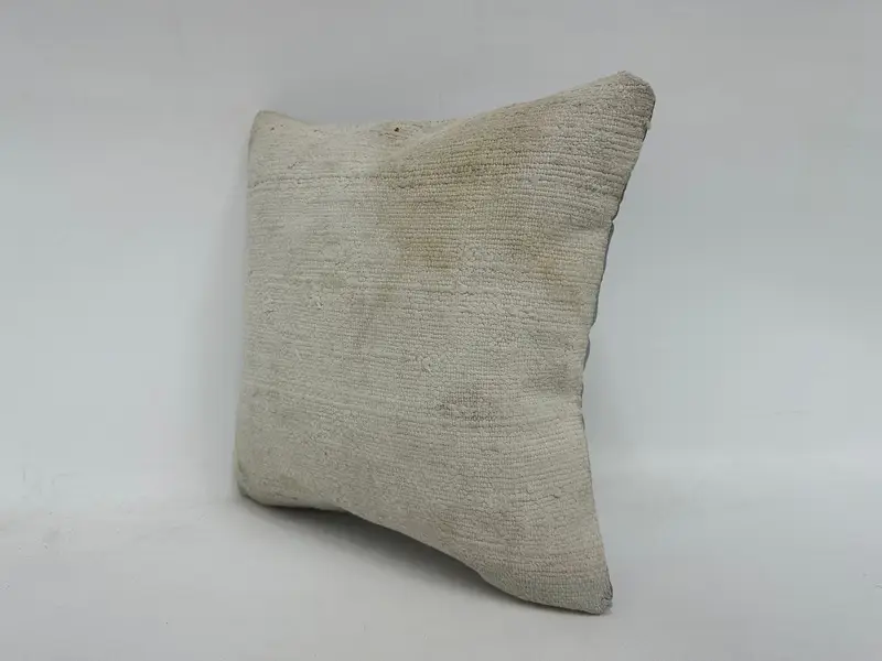 Office Chair Pillow Sham, 16x16 White Cushion Cover, Colorful Cushion Case, Cushion, Kilim Pillow, Vintage Kilim Pillow, Throw Kilim Pillow - 4