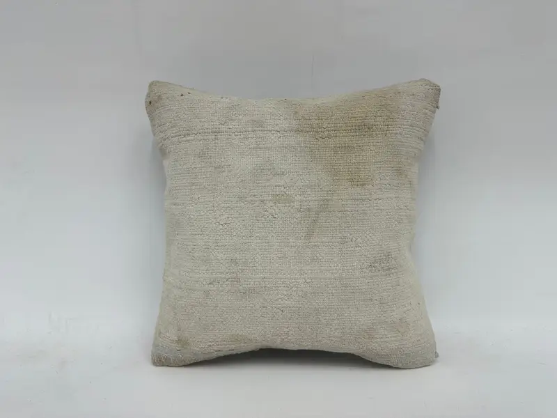Office Chair Pillow Sham, 16x16 White Cushion Cover, Colorful Cushion Case, Cushion, Kilim Pillow, Vintage Kilim Pillow, Throw Kilim Pillow - 1