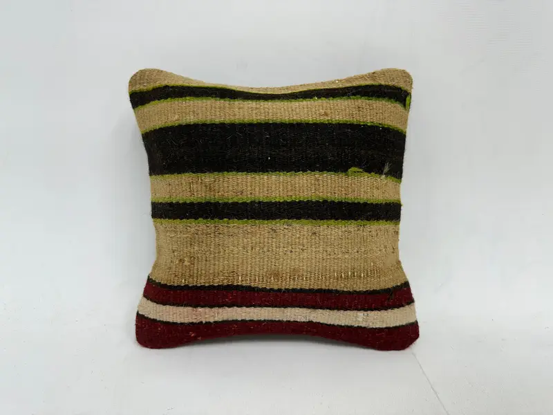 Traditional Cushion Cover, Vintage Kilim Pillow, Interior Designer Pillow, Pillow, Pastel Pillow Case, Kilim Cushion Sham, 12x12 Brown Cushion - 1