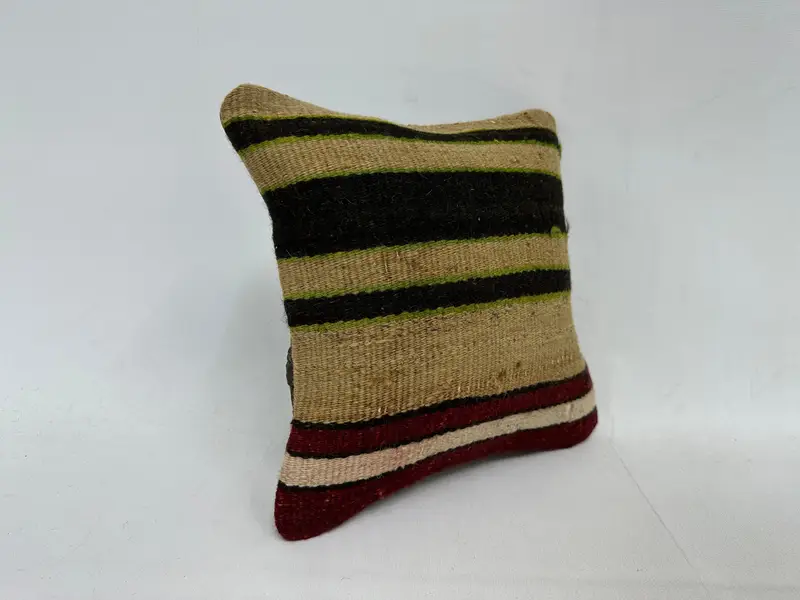 Traditional Cushion Cover, Vintage Kilim Pillow, Interior Designer Pillow, Pillow, Pastel Pillow Case, Kilim Cushion Sham, 12x12 Brown Cushion - 3