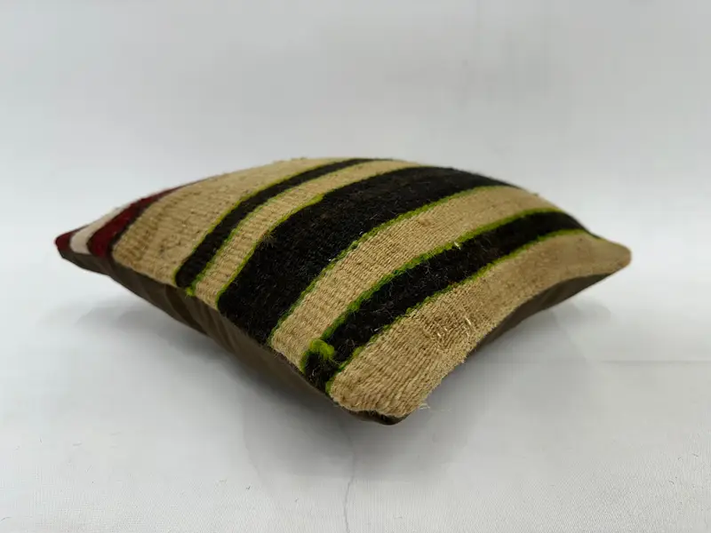 Traditional Cushion Cover, Vintage Kilim Pillow, Interior Designer Pillow, Pillow, Pastel Pillow Case, Kilim Cushion Sham, 12x12 Brown Cushion - 6