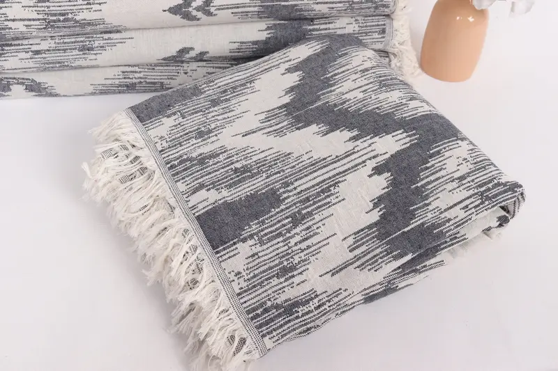 Organic Throw, 90x76 Cotton Patterned Towel, Woven Blanket, Christmas Tablecloth, Woven Throw Blanket, Bachelorette Party Favor, Bachelorette Gifts - 5
