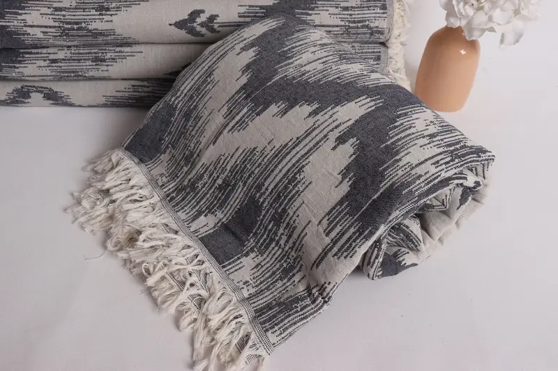 Organic Throw, 90x76 Cotton Patterned Towel, Woven Blanket, Christmas Tablecloth, Woven Throw Blanket, Bachelorette Party Favor, Bachelorette Gifts - 4