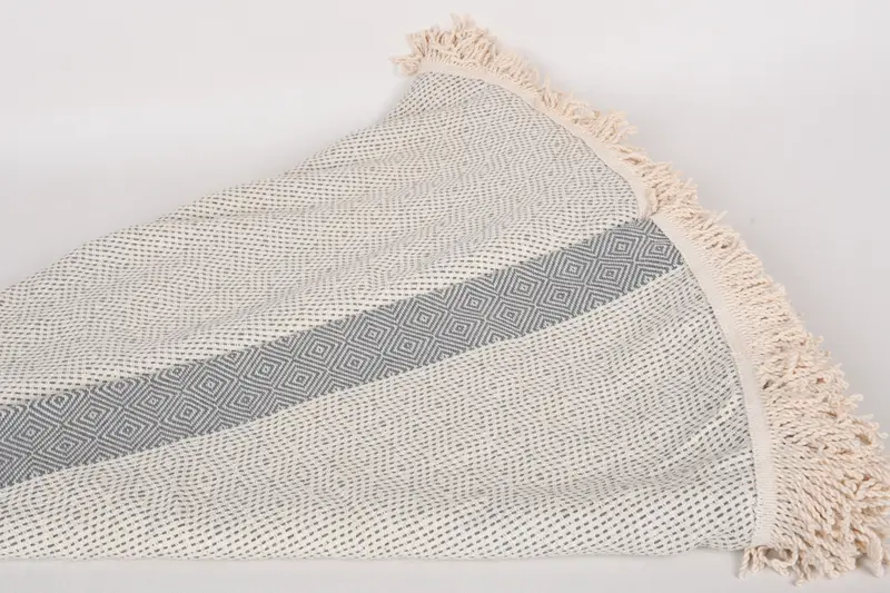 Embroidered Towel, 64x64 Cotton Round Diamond Towel, Xmas Gifts, Wedding Favors, Pool Towels, Personalized Gift, Turkish fouta towel for outdoor use - 2