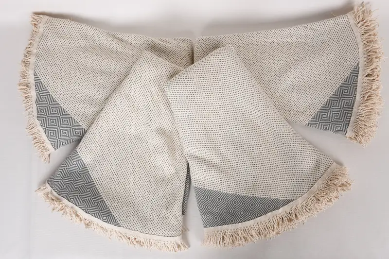 Embroidered Towel, 64x64 Cotton Round Diamond Towel, Xmas Gifts, Wedding Favors, Pool Towels, Personalized Gift, Turkish fouta towel for outdoor use - 7
