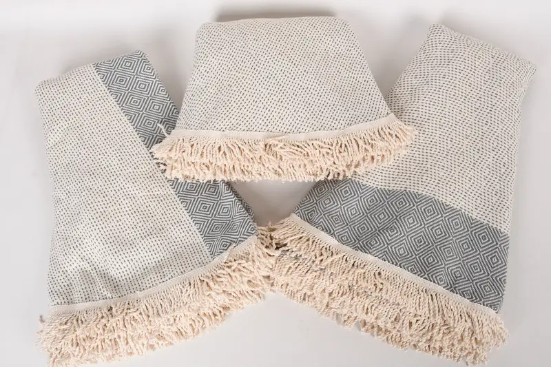 Embroidered Towel, 64x64 Cotton Round Diamond Towel, Xmas Gifts, Wedding Favors, Pool Towels, Personalized Gift, Turkish fouta towel for outdoor use - 4