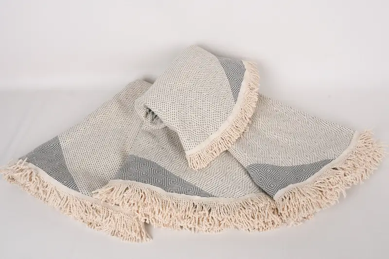 Embroidered Towel, 64x64 Cotton Round Diamond Towel, Xmas Gifts, Wedding Favors, Pool Towels, Personalized Gift, Turkish fouta towel for outdoor use - 8
