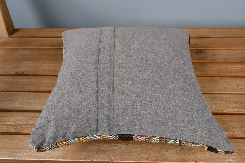 Cushion Case, Yoga Pillow Sham, Floor Cushion Cover, Pillow for Sofa, Boho Pillow Sham Cover, Antique Pillows, 14x14 Beige Cushion - 5