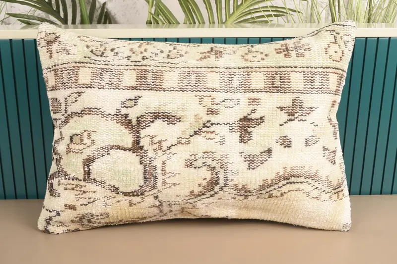 Throw Euro Sham, 16x24 inch TexturedBrown Moroccan Wool Pillowcase - 1