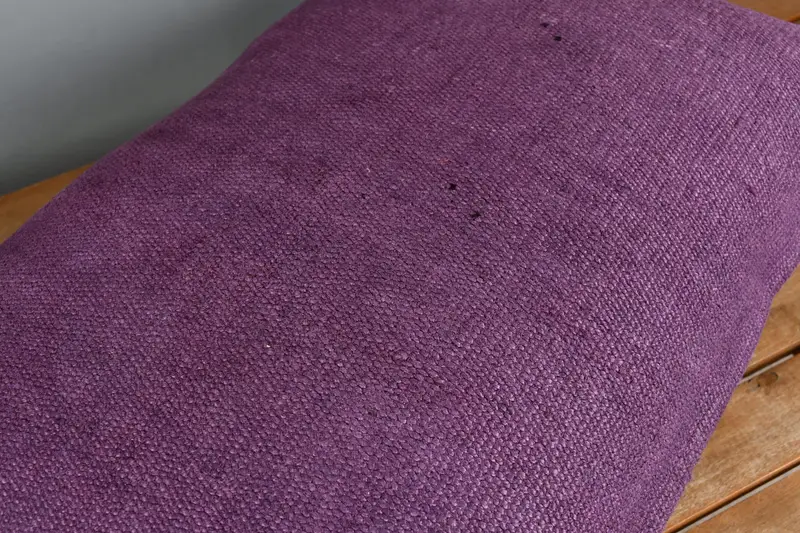 Hippie Throw Pillow Sham, Cushion Cover, Chair Pillow Case, Handmade Kilim Cushion, 16x24 Purple Cushion, Kilim Cushion Sham, Boho Pillow Sham Cover - 4