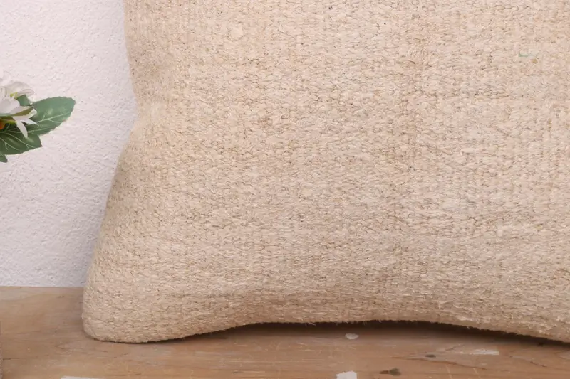 Throw Kilim Pillow, Turkish Kilim Pillow, 16x16 White Cushion Cover, Authentic Pillow Cover, Pillow Case, Vintage Kilim Pillow, Patio Cushion Cover - 3
