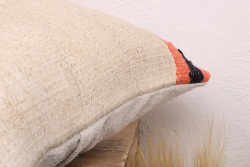 Throw Kilim Pillow, Turkish Kilim Pillow, 16x16 White Cushion Cover, Authentic Pillow Cover, Pillow Case, Vintage Kilim Pillow, Patio Cushion Cover - 6