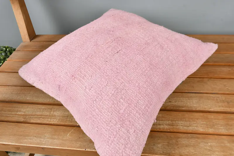 Kilim Pillow, Designer Throw Pillow Sham, Cushion Case, 16x16 Pink Cushion Cover, Boho Pillow Sham Cover, Vintage Pillow, Custom Pillow - 2