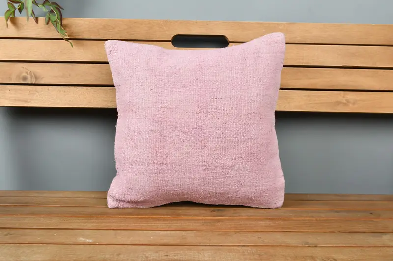 Kilim Pillow, Designer Throw Pillow Sham, Cushion Case, 16x16 Pink Cushion Cover, Boho Pillow Sham Cover, Vintage Pillow, Custom Pillow - 6