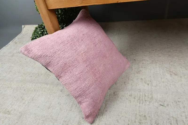 Kilim Pillow, Designer Throw Pillow Sham, Cushion Case, 16x16 Pink Cushion Cover, Boho Pillow Sham Cover, Vintage Pillow, Custom Pillow - 7