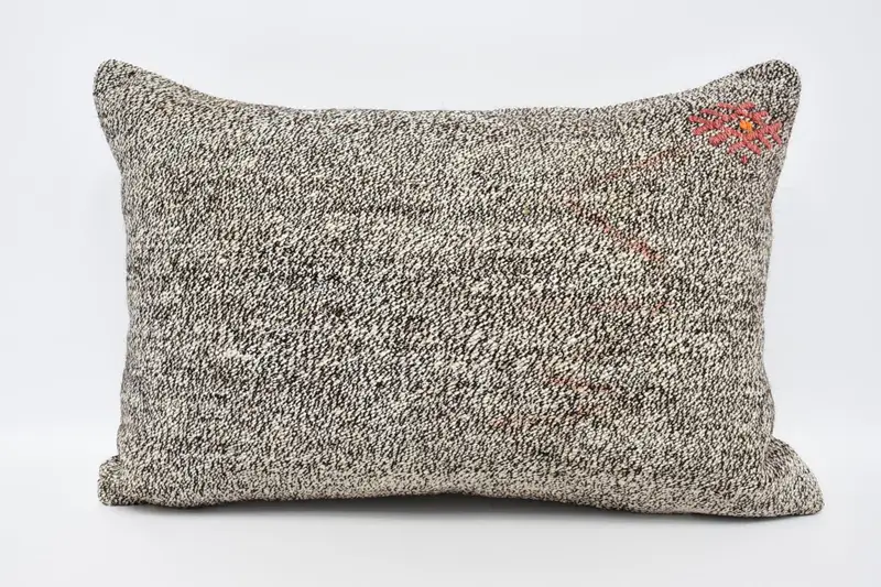 Handmade Kilim Cushion, 16x24 Brown Pillow Sham, Bed Pillow Cover, Cushion Cover, Vintage Kilim Pillow, Throw Kilim Pillow - 1