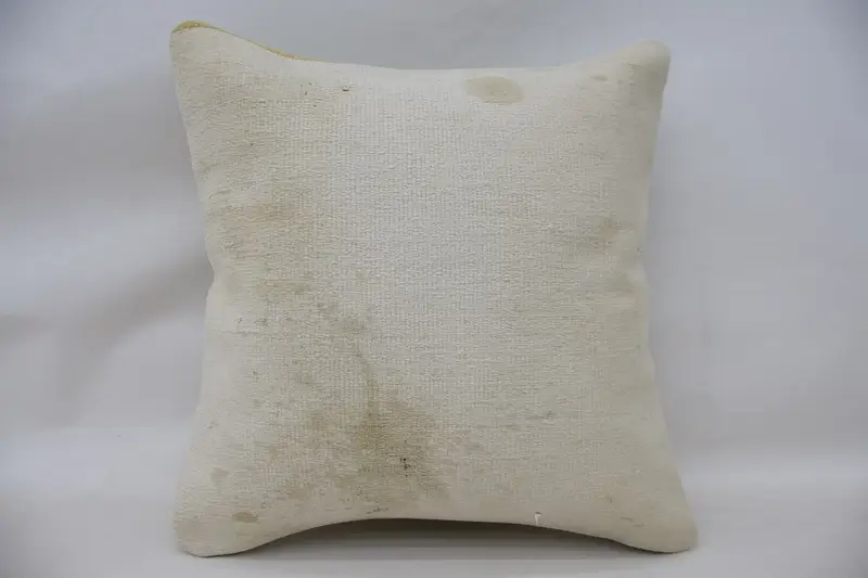 Turkish Pillow, Handmade Throw Pillow, Pillow, Cotton Cushion Cover, 20x20 White Pillow, Home Decor Pillow, Gift Pillow - 4