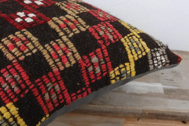 Antique Pillows, 16x16 Brown Pillow Case, Shabby Chic Pillow, Ethnical Kilim Rug Pillow, Hippie Throw Cushion, Cushion Cover, Boho Pillow Sham Cover - 6